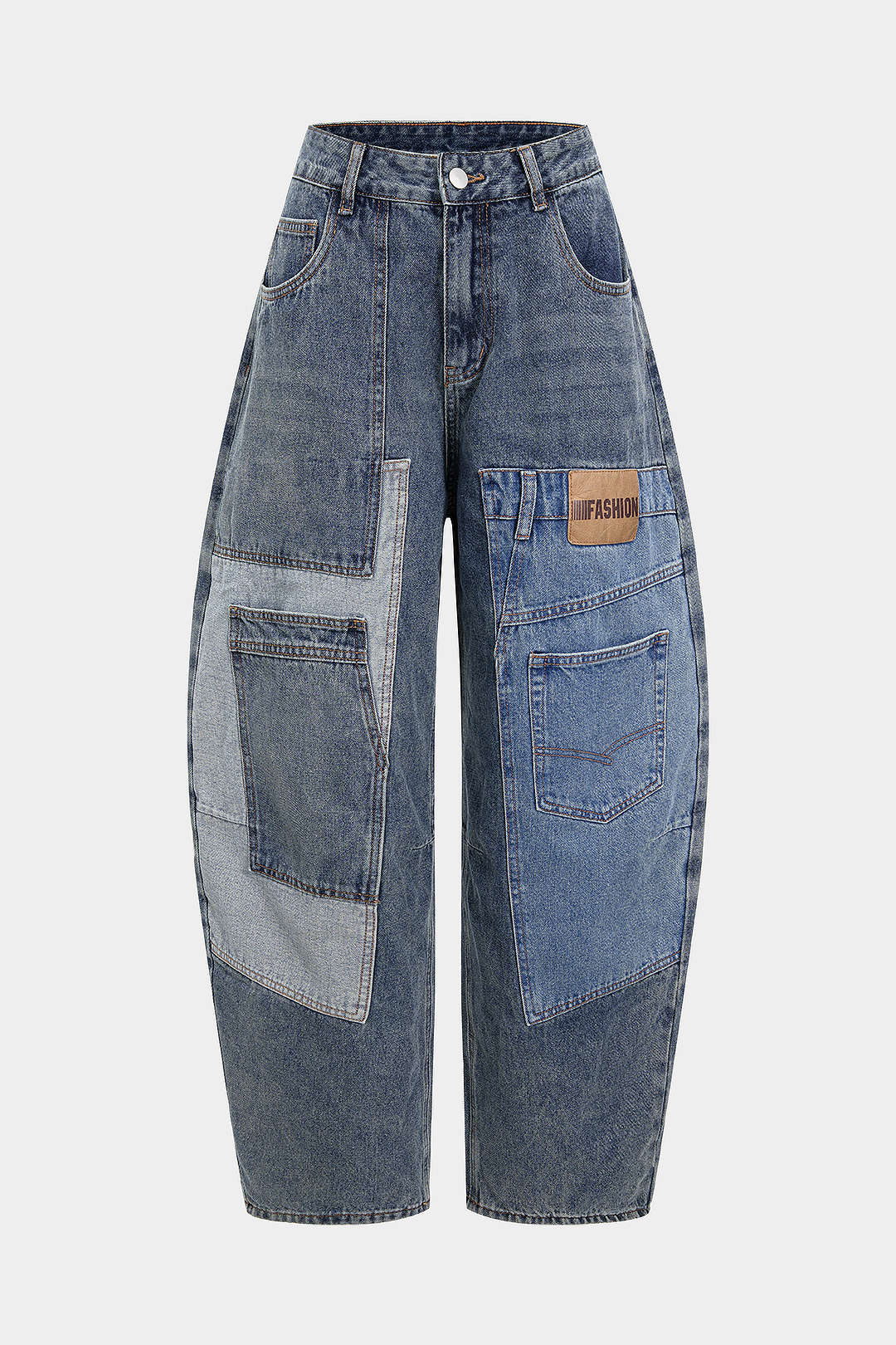 Mavi Patchwork Denim Barrel Kesim Pantolon Premium