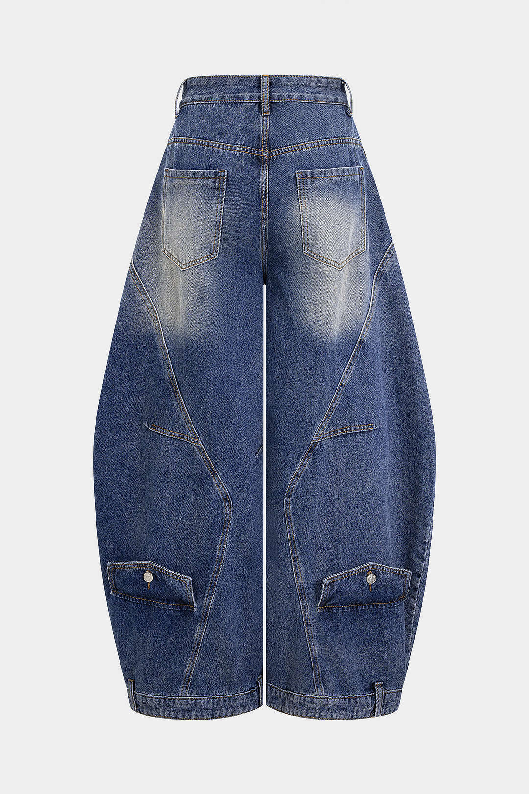 Koyu Mavi Yüksek Bel Denim Pantolon