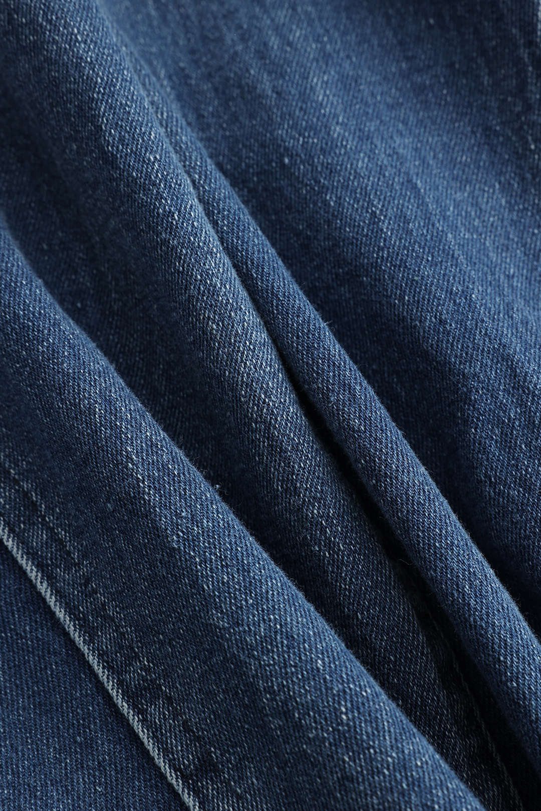 Lacivert Denim Düğmeli Cep Uzun Kollu Ceket