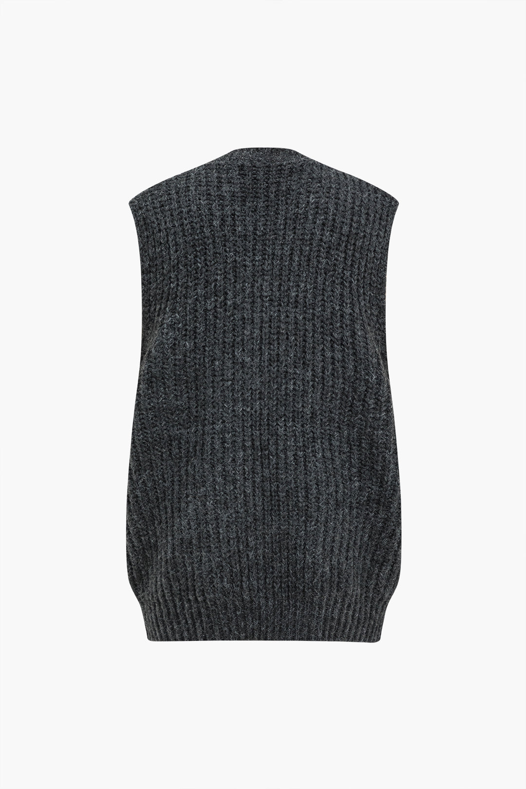 Koyu Lacivert Patchworklu Cepli Dokulu Triko Yelek