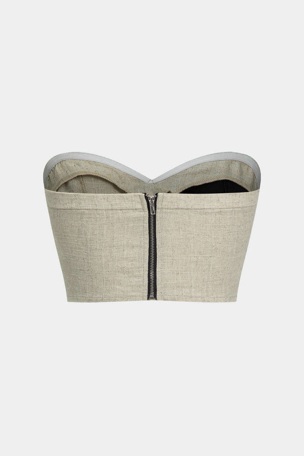 Kontrast Fermuarlı Tube Top