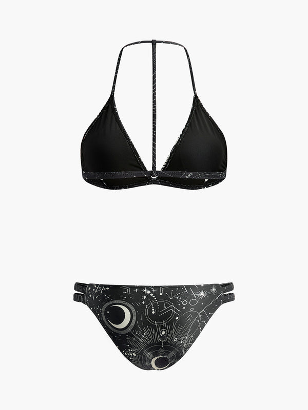 Gökyüzü Temalı Halter Bikini Takımı
