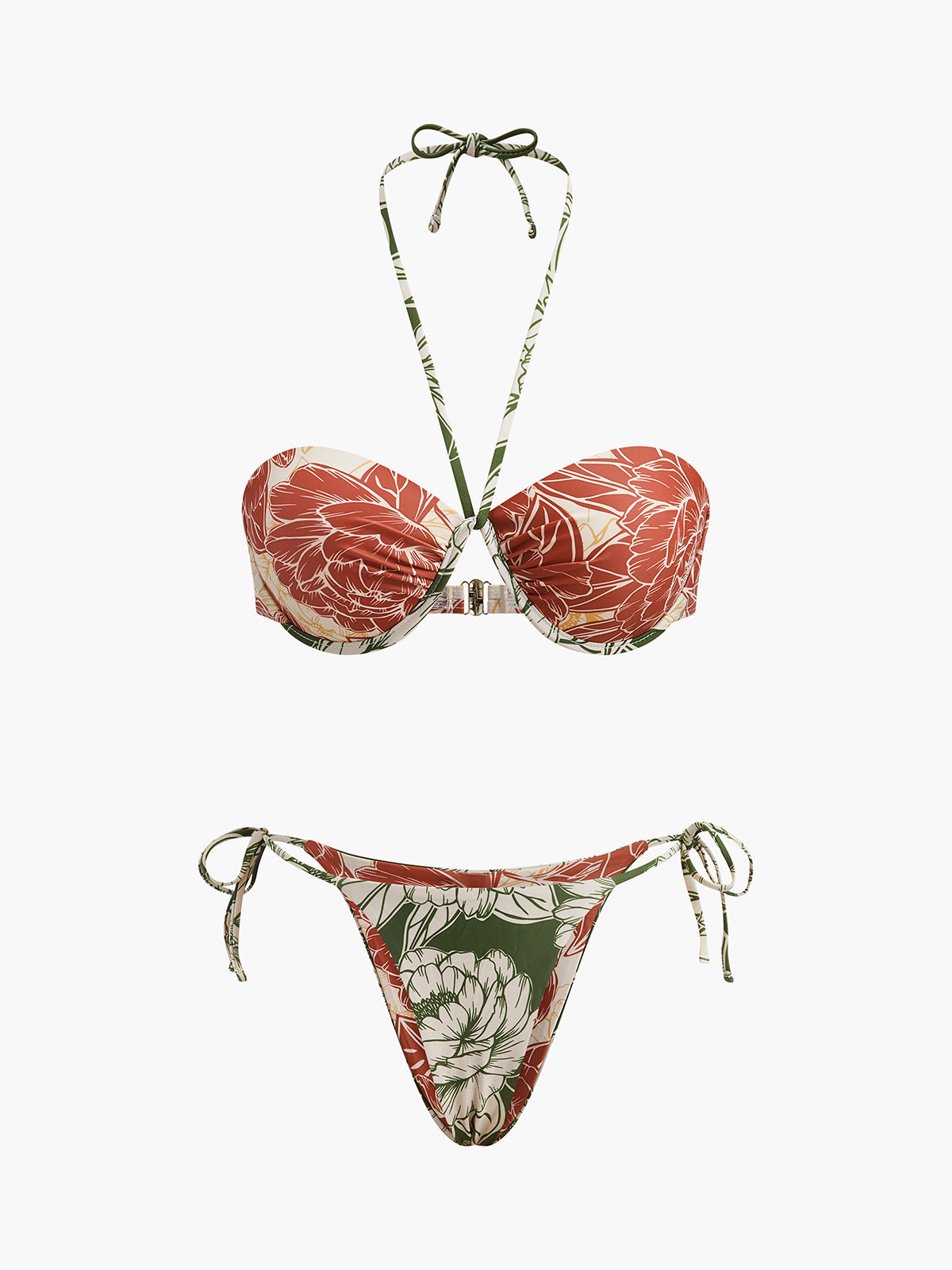 Şirin Çiçek Desenli Bikini Takımı ile Sevimli Bağlamalı Etek
