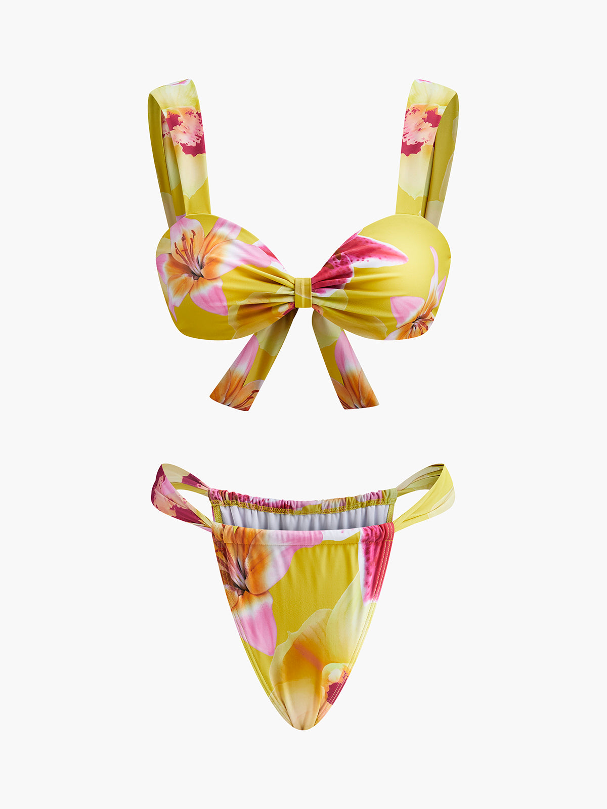 Çiçek Desenli Jarse Bikini Takımı Yaz Stilini Kucaklayın