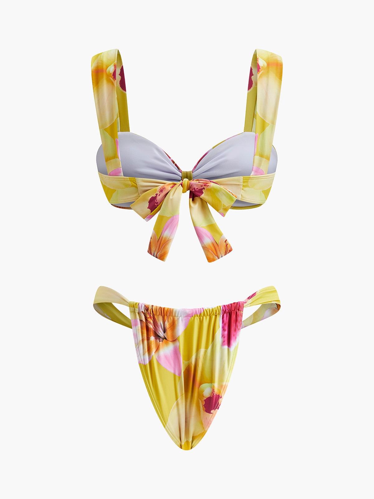 Çiçek Desenli Jarse Bikini Takımı Yaz Stilini Kucaklayın