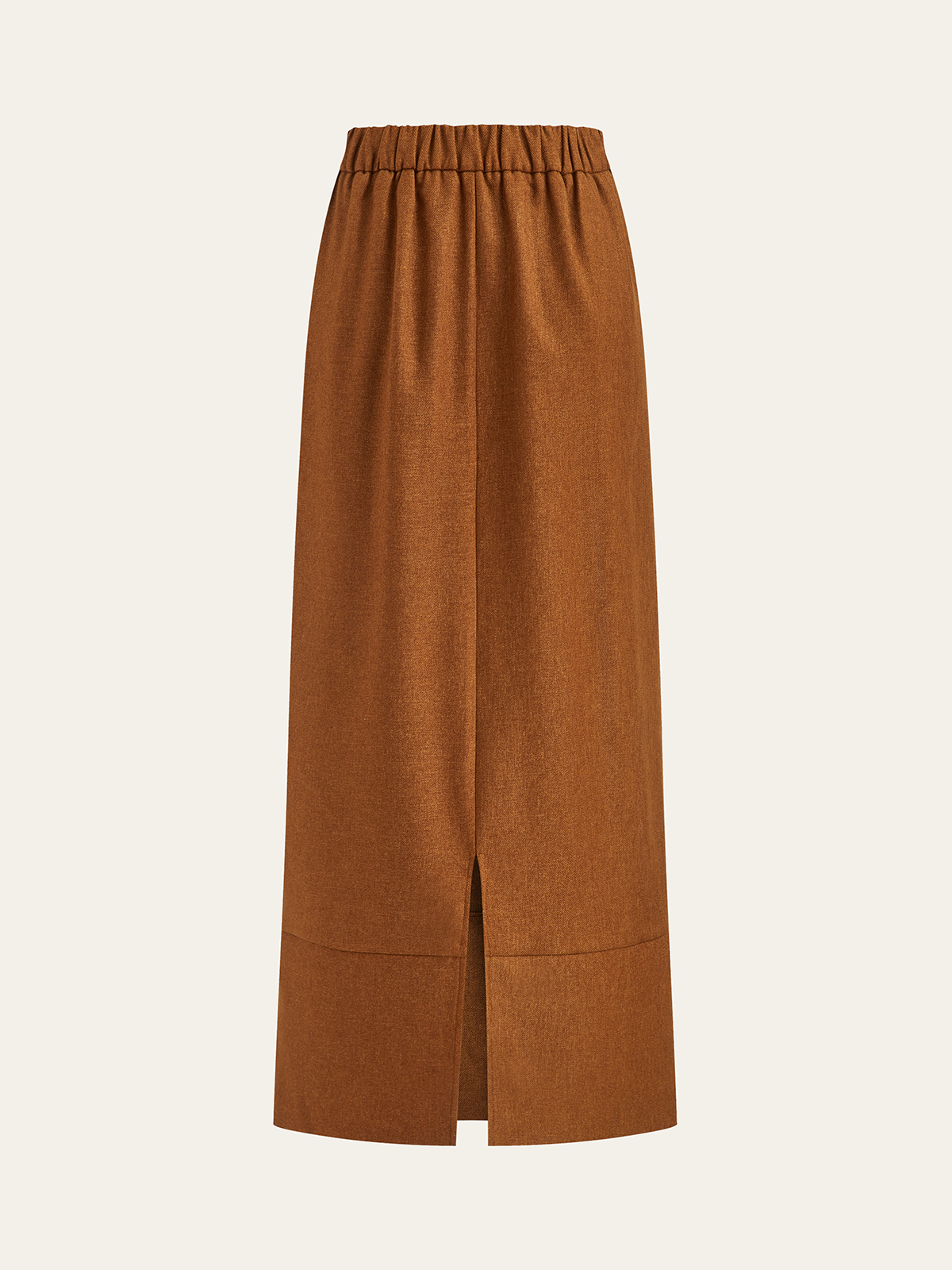 Koyu Siyah Polyester Yırtmaçlı Esnek Uzunluklu Etek