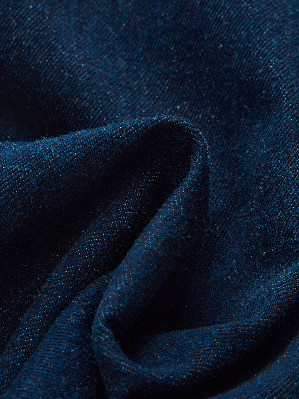 Lacivert Koyu İpeksi Denim Kumaş Yüksek-Bel Pantolon