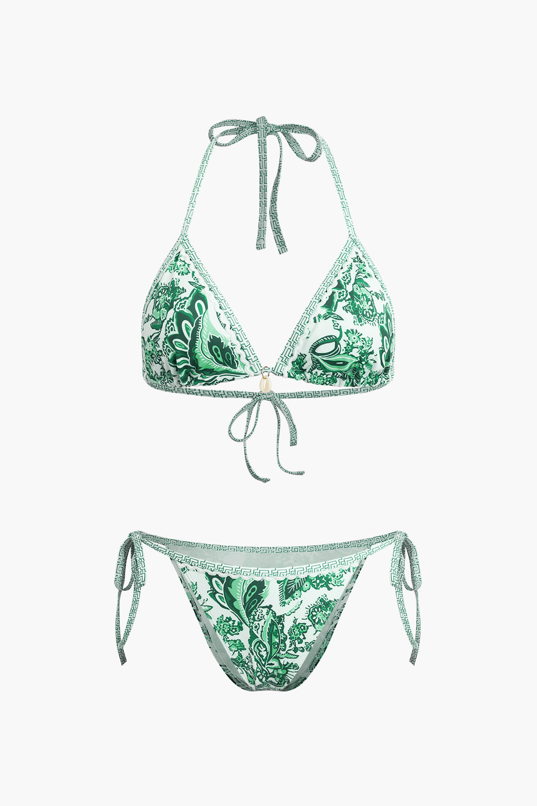 Retro Baskılı Halter Bikini Seti