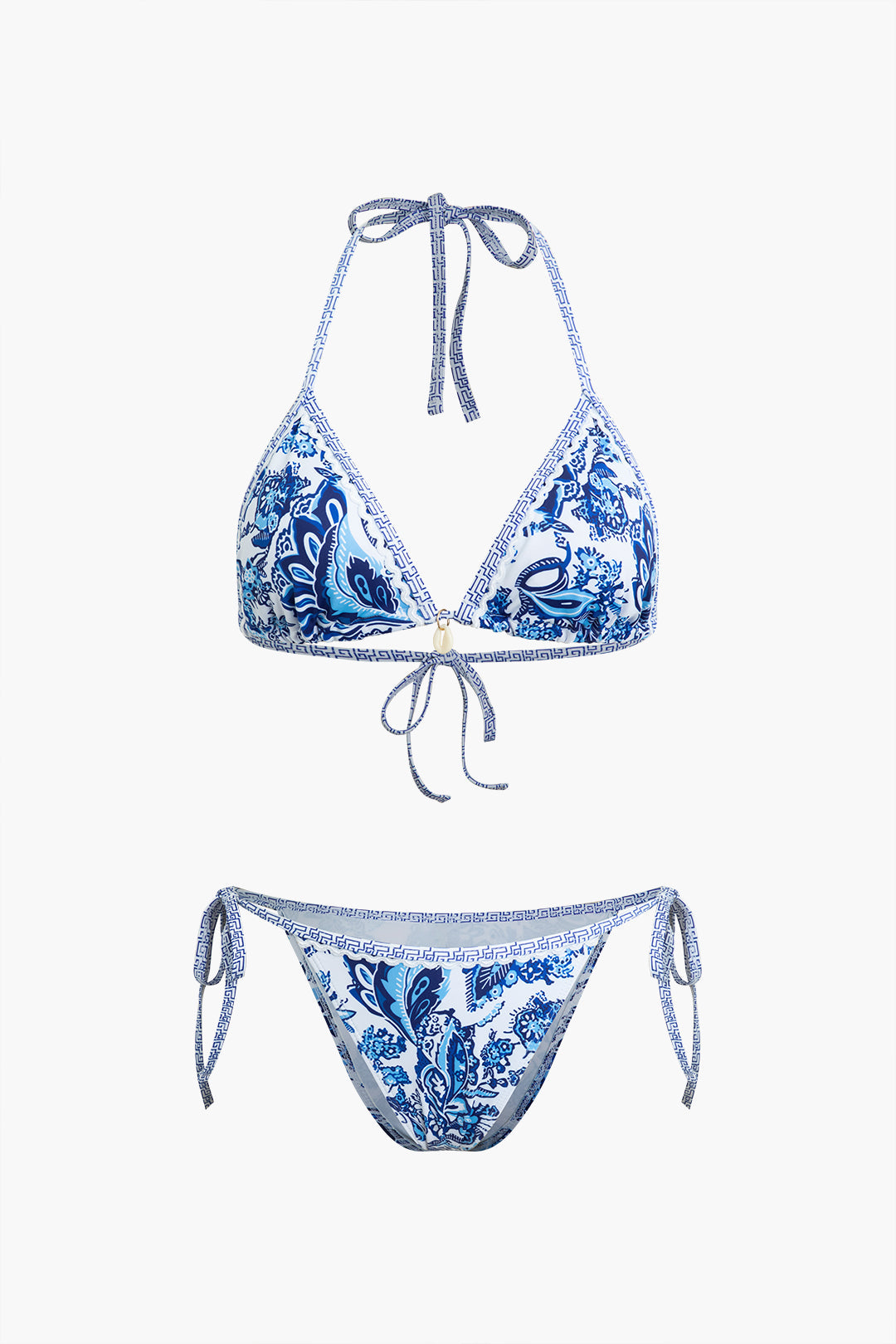 Retro Baskılı Halter Bikini Seti