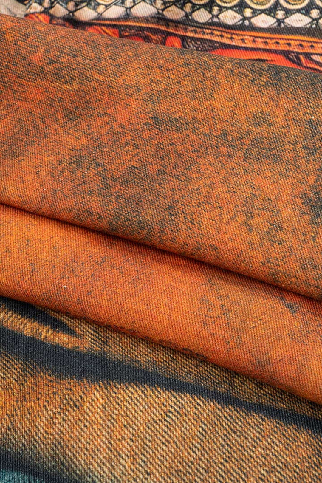 Retro Baskılı Denim Varil Jeanler
