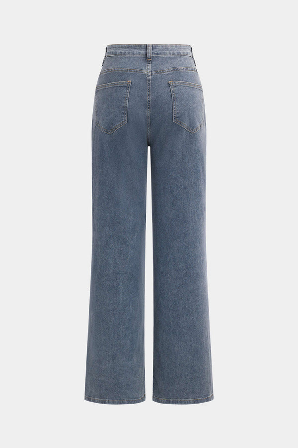 Denim Kesik Düz Paça Jeanler