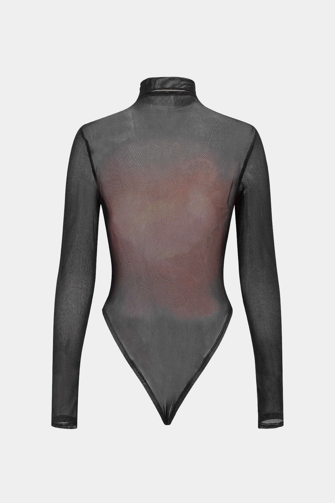 Ombre Etkili Desenli Fileli Uzun Kollu Bodysuit Şık Tasarım