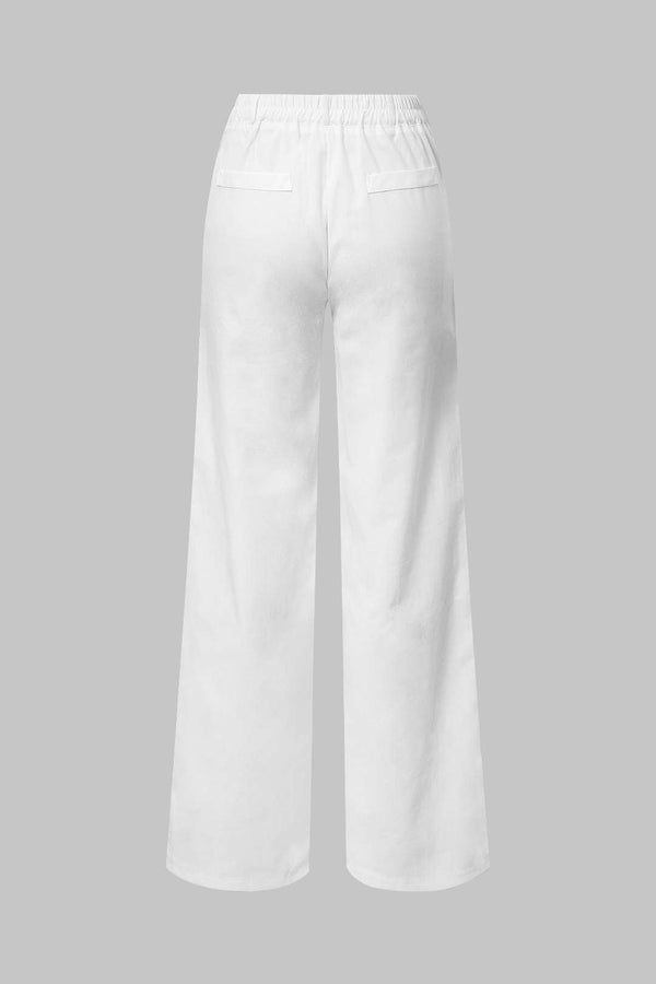 Basic Keten Karışım Düz Kesim Pantolon