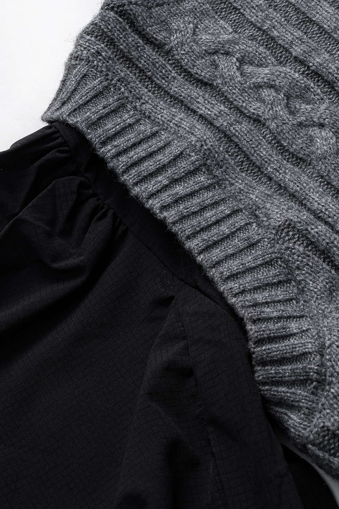 Triko Büzgülü Patchwork Uzun Kollu Üst Kadın İçin Şık Model