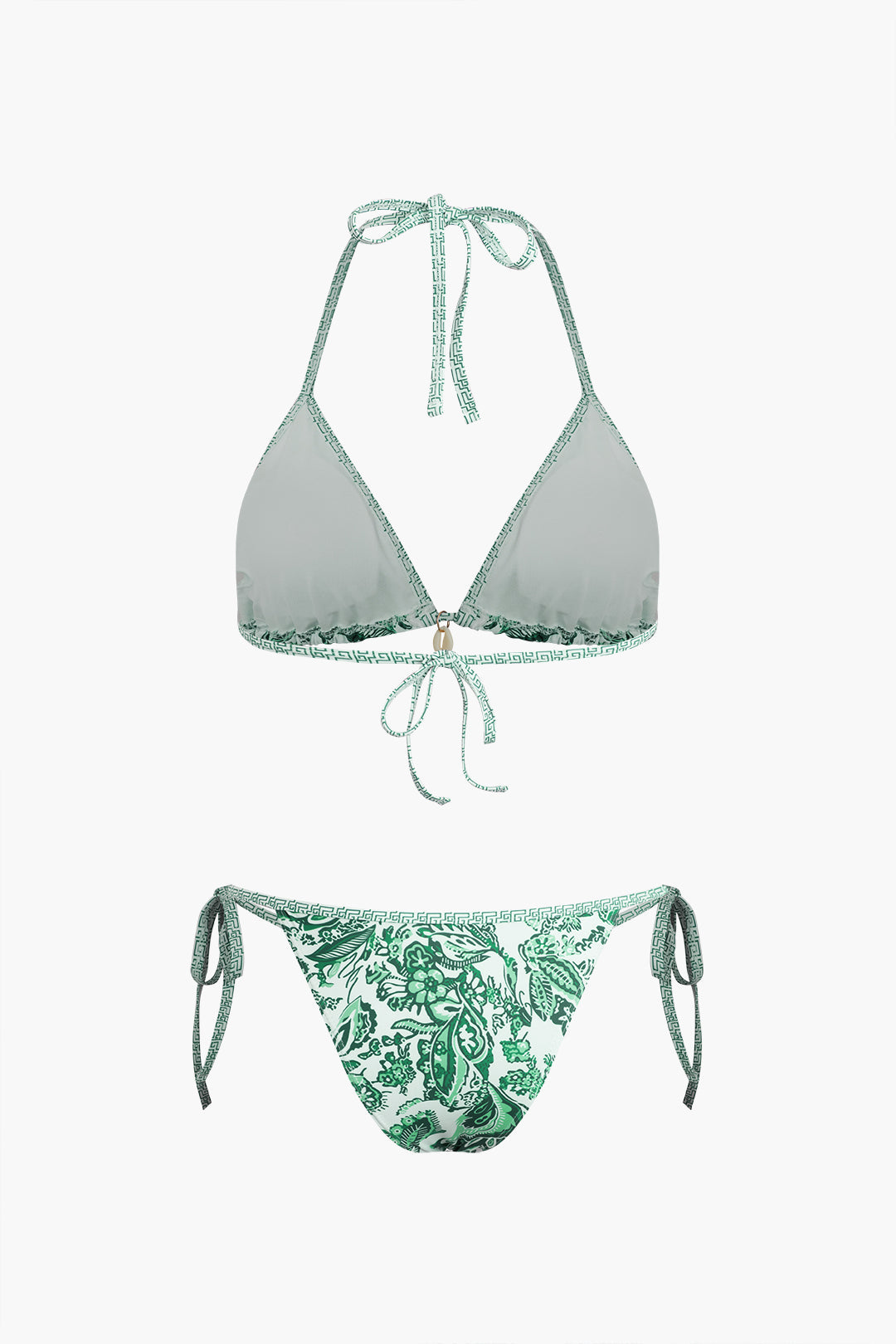 Retro Baskılı Halter Bikini Seti