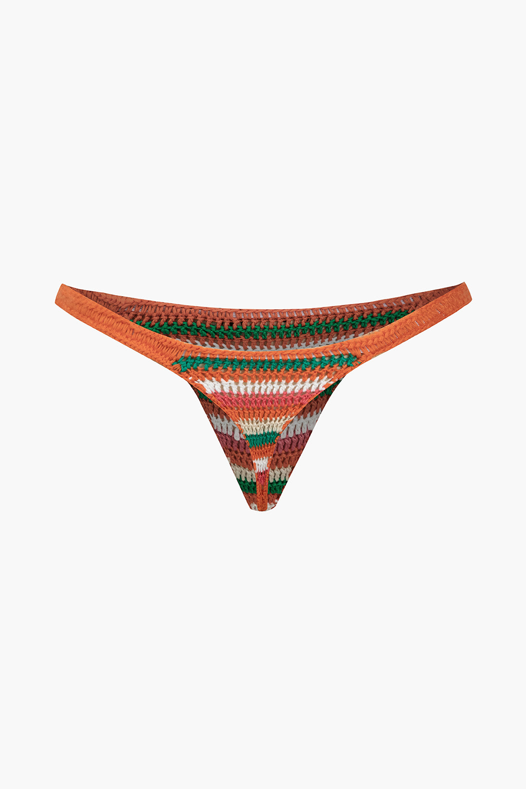 Gökkuşağı Çizgili Kroşe Bikini Seti