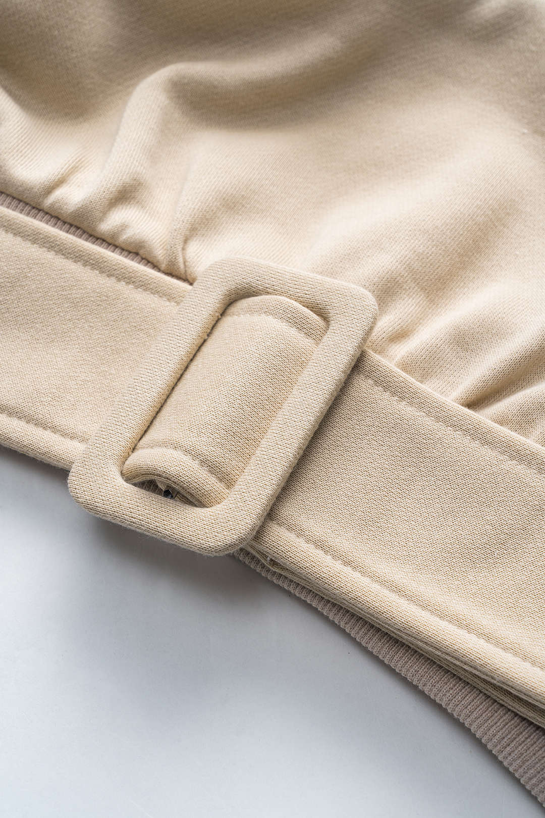 Yuvarlak Yaka Kemerli Uzun Kollu Sweatshirt Günlük Rahat