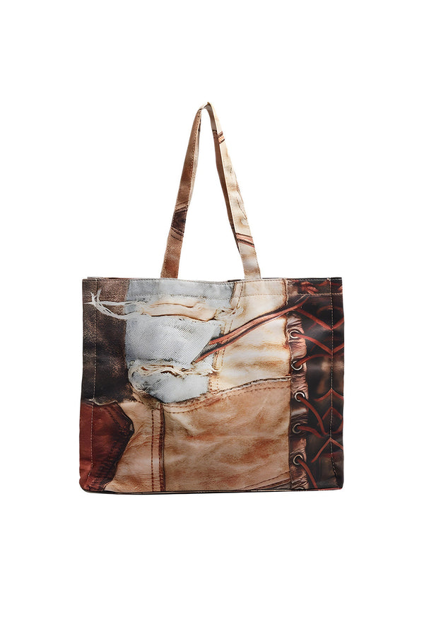 Soyut Desenli Tote Çanta