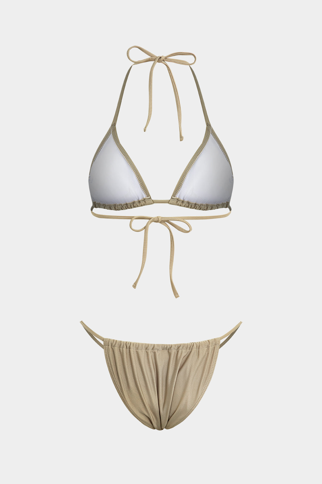 Halter Bikini Ve Tie Dye Pareo 3 Parça Set