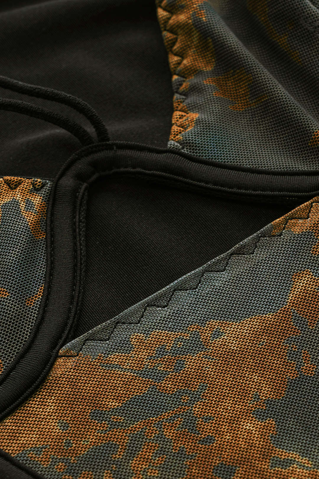 Retro Renk Blok Baskılı Korse Slip Arkadan Bağlı Bodysuit