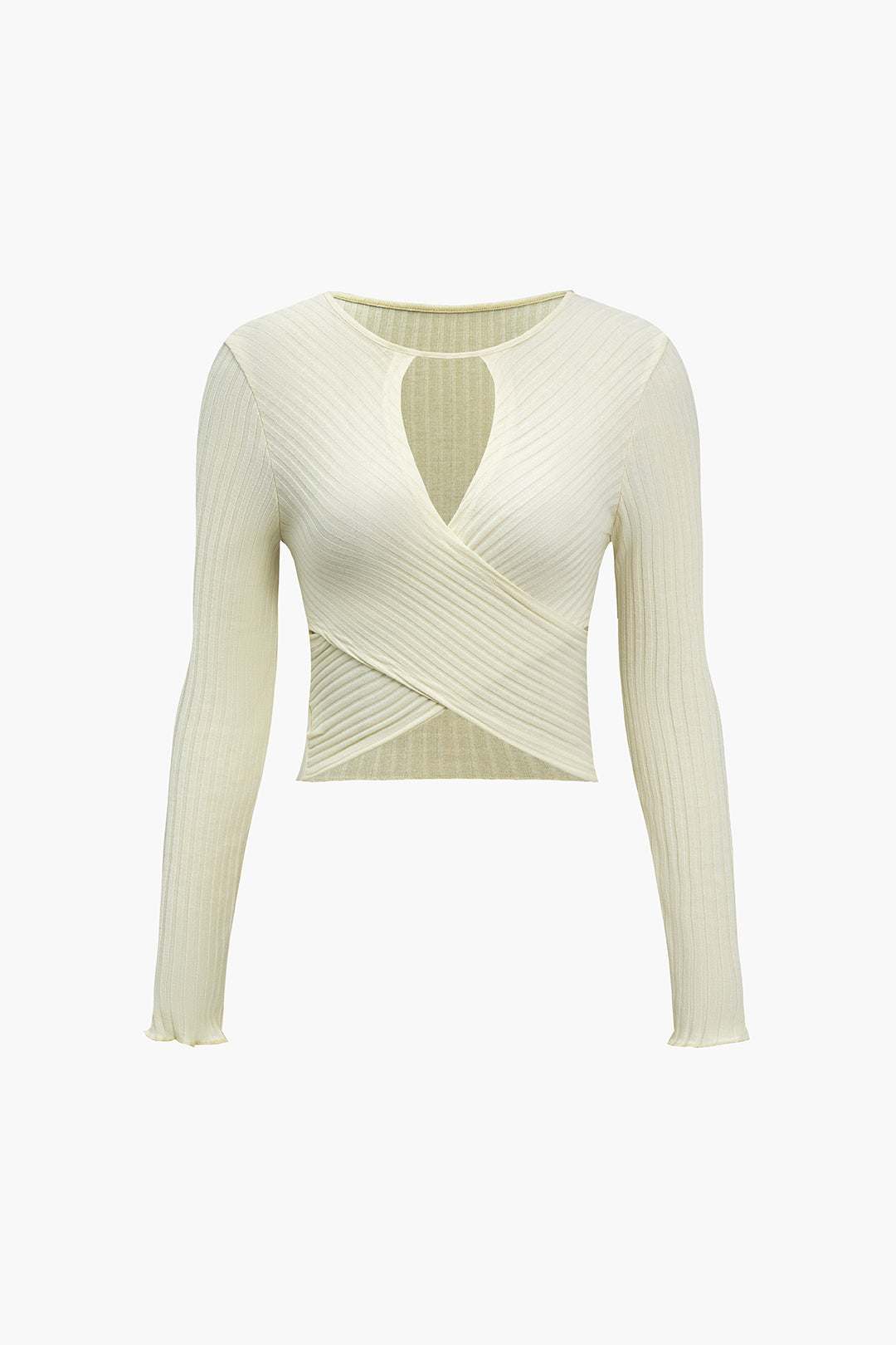 Çapraz Detaylı Uzun Kollu Bluz Jersey Polyester Elastan
