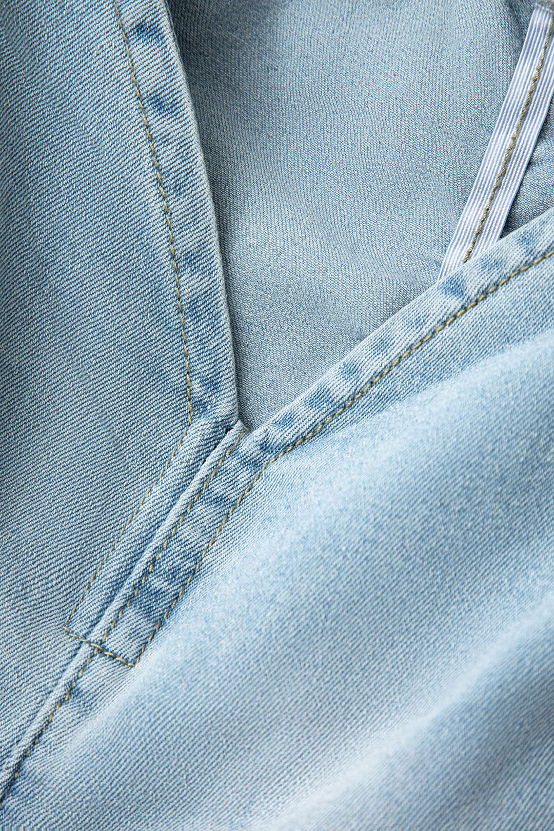V-Bel Lastik Tokalı Flap Cebli Denim Kargo Etek