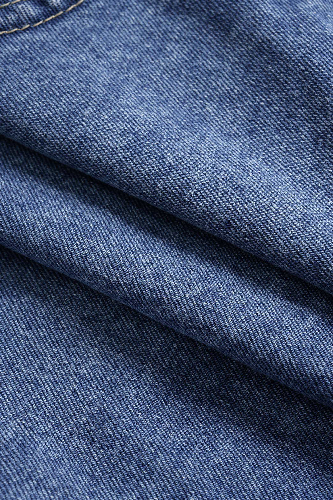 Lacivert Denim Düğmeli V Yaka Yelek