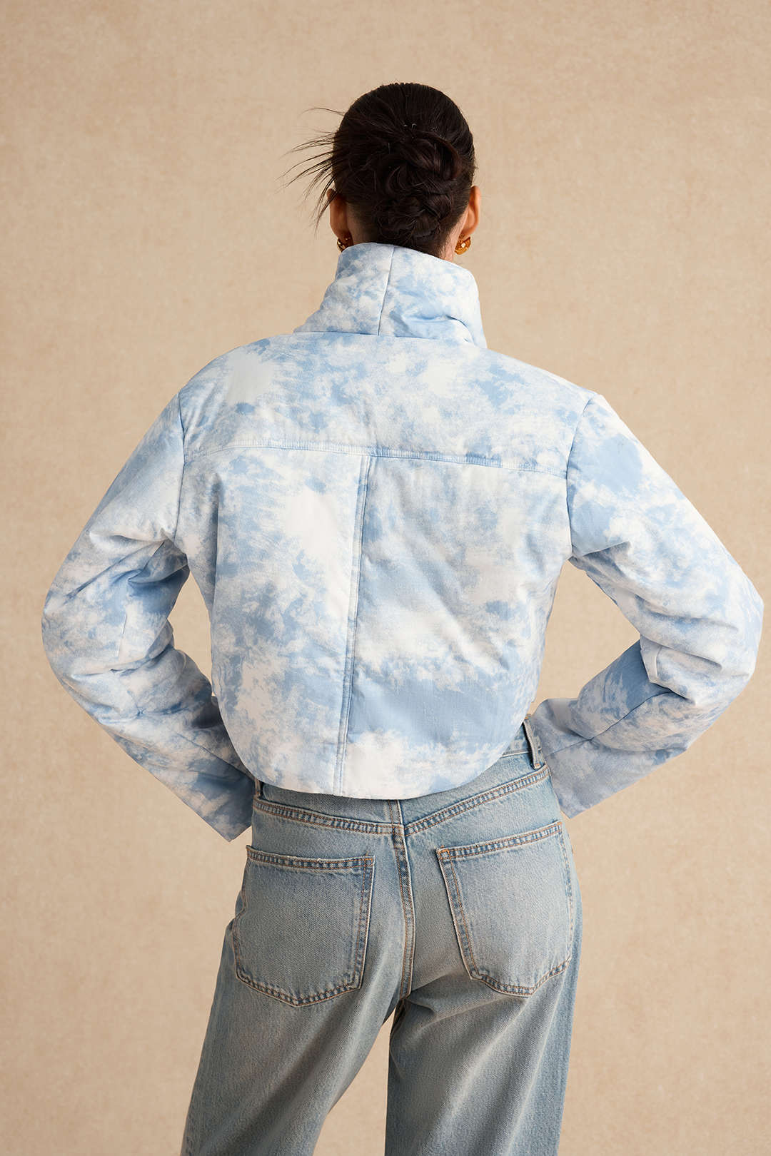 Çoklu Renkli TieDye Kapitone Şişme Polyester Kaban