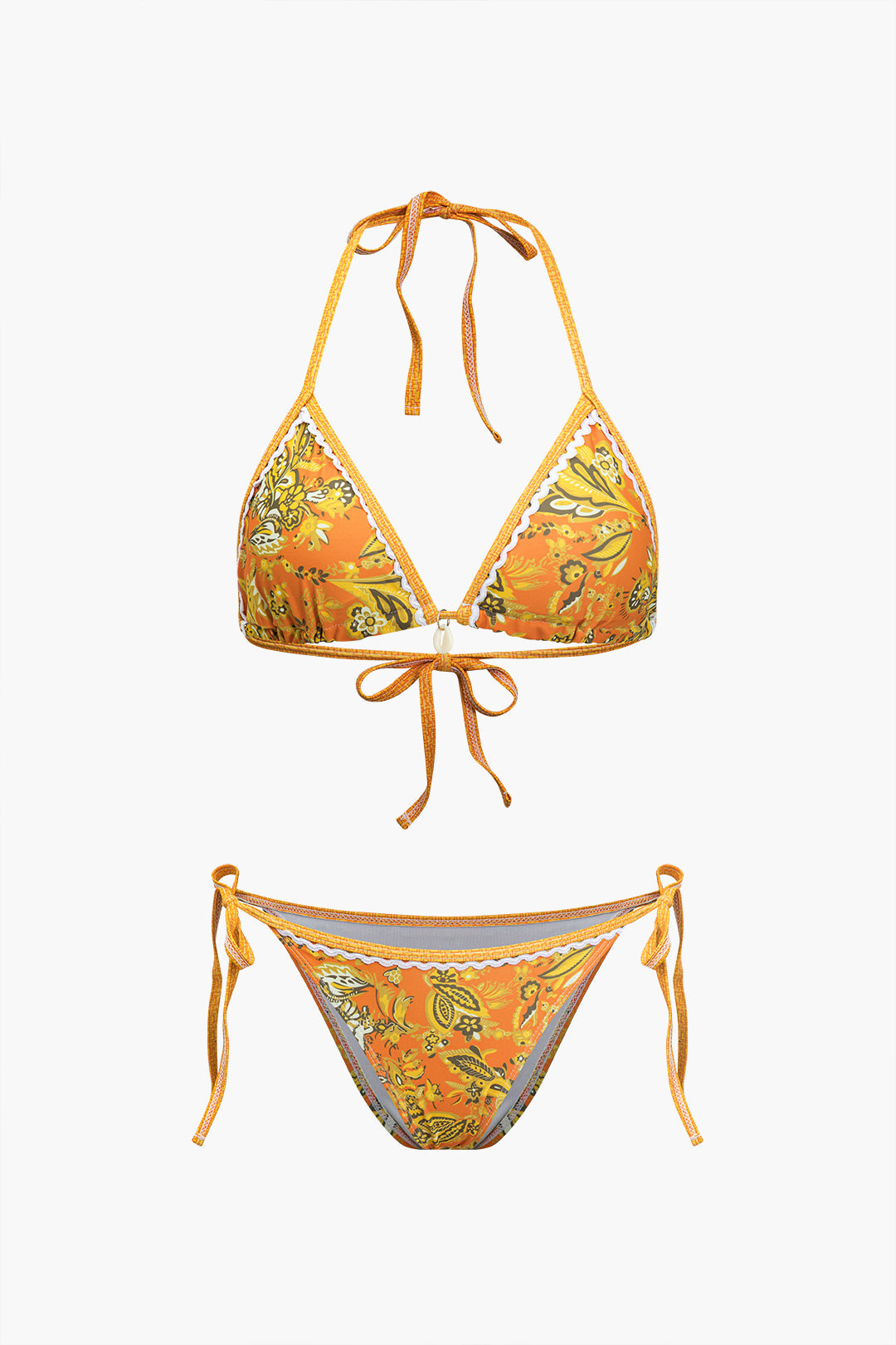 Retro Baskılı Halter Bikini Seti