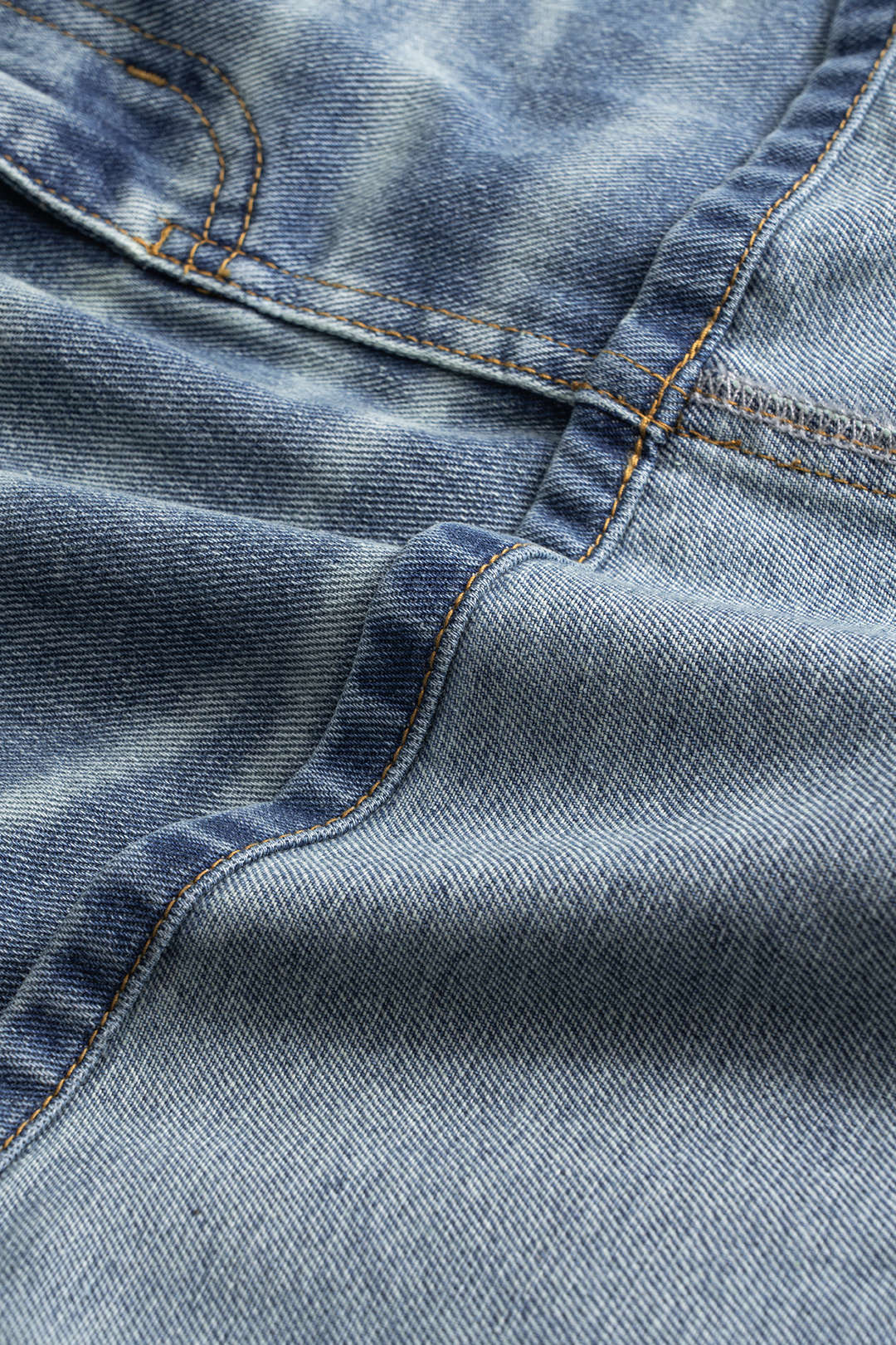 Denim Yıkanmış Cepli Etek
