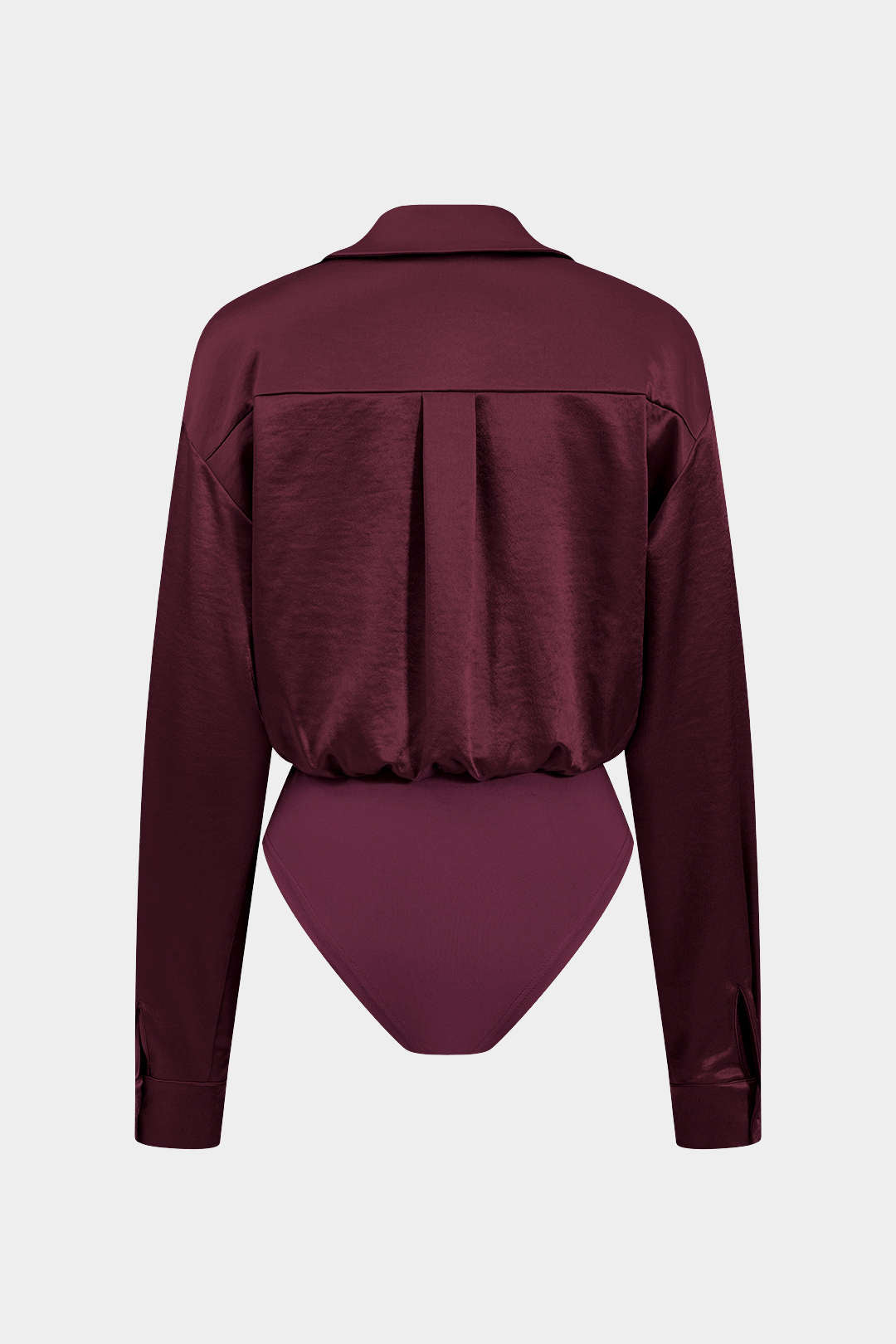 Patchwork Desenli Uzun Kollu Saten Bodysuit Kadın Şık
