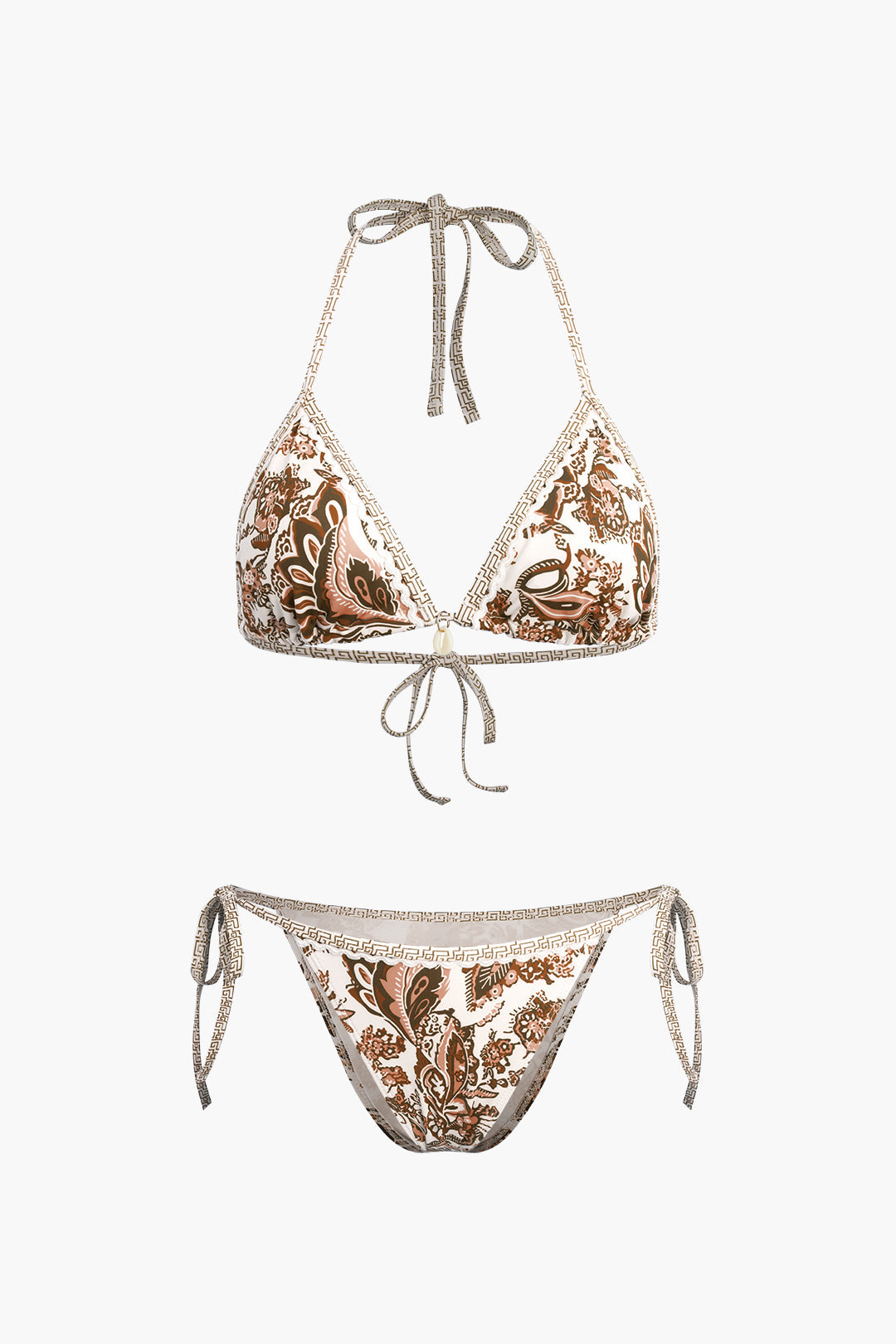 Retro Baskılı Halter Bikini Seti