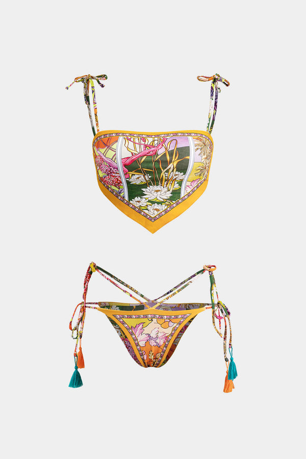 Çiçek Desenli Bikini Takımı
